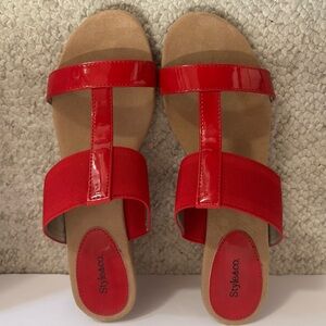 Style and Co. - Red Wedge Sandals - Size 6.5